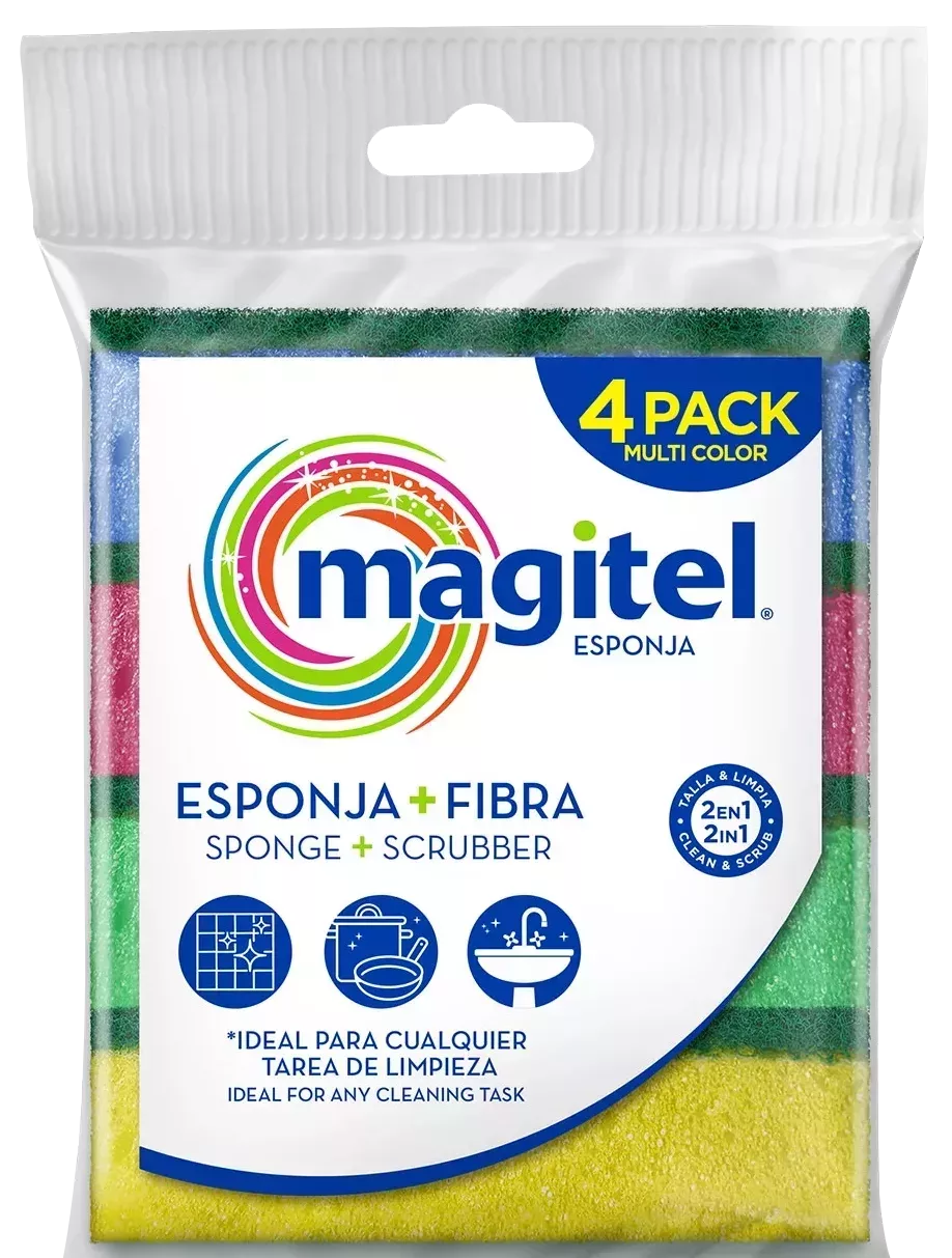Esponja + Fibra Mini 4pack Multicolor